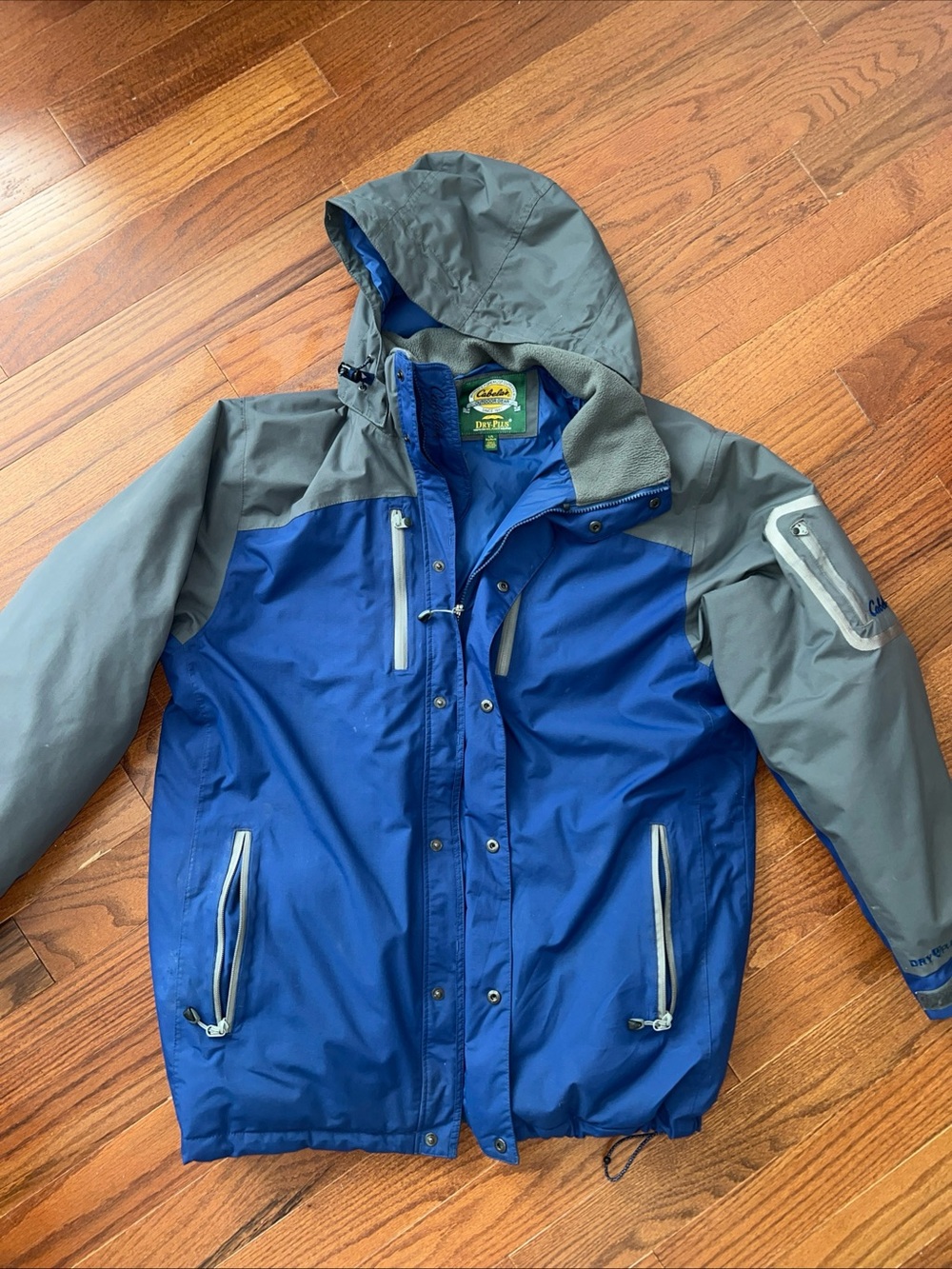 Cabela's Blue & White Embroidered Outdoor Jacket Panel